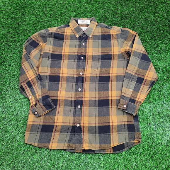 Red-Head Flannel Button Shirt Large 23x28 Shadow Plaid - Picture 1 of 14